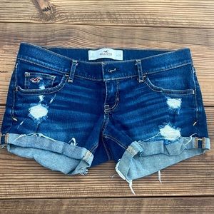 Hollister Dark Distressed Denim Jean Shorts Size 3/26